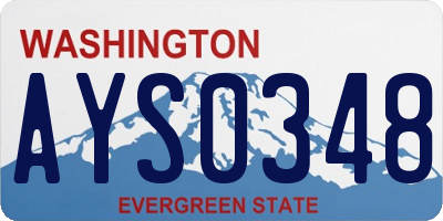 WA license plate AYS0348
