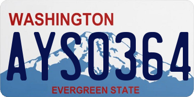 WA license plate AYS0364