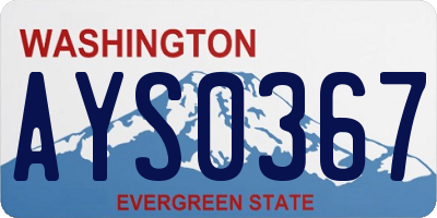 WA license plate AYS0367