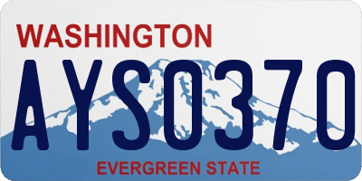 WA license plate AYS0370