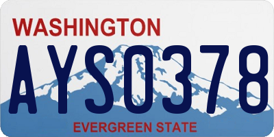 WA license plate AYS0378