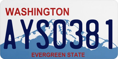 WA license plate AYS0381