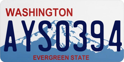 WA license plate AYS0394