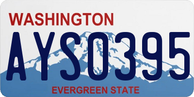 WA license plate AYS0395