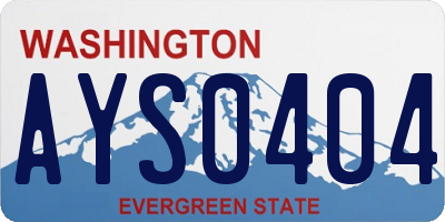 WA license plate AYS0404
