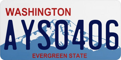 WA license plate AYS0406