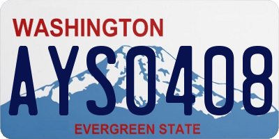 WA license plate AYS0408