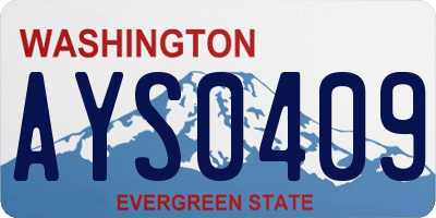 WA license plate AYS0409