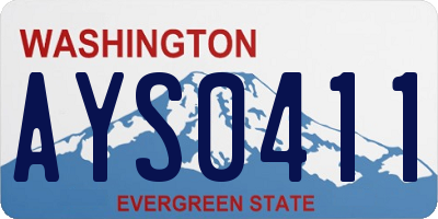 WA license plate AYS0411