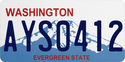 WA license plate AYS0412