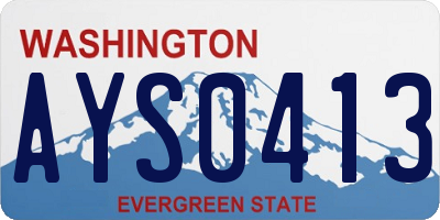 WA license plate AYS0413