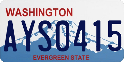 WA license plate AYS0415