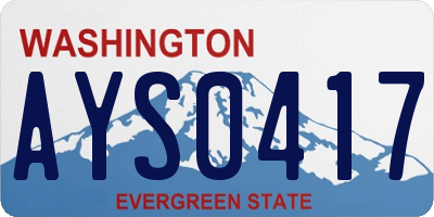 WA license plate AYS0417