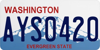 WA license plate AYS0420