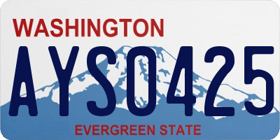 WA license plate AYS0425