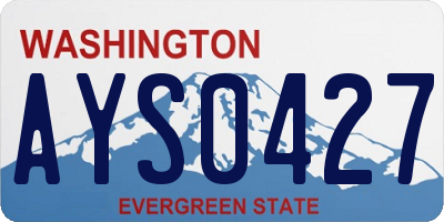 WA license plate AYS0427