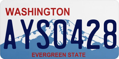 WA license plate AYS0428