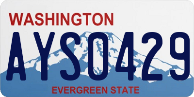 WA license plate AYS0429