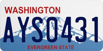 WA license plate AYS0431