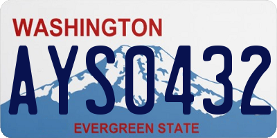 WA license plate AYS0432