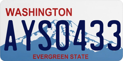 WA license plate AYS0433