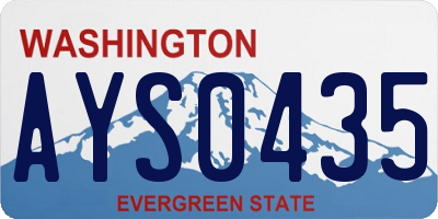 WA license plate AYS0435