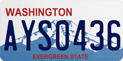 WA license plate AYS0436