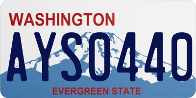 WA license plate AYS0440