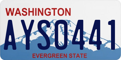 WA license plate AYS0441