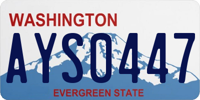 WA license plate AYS0447