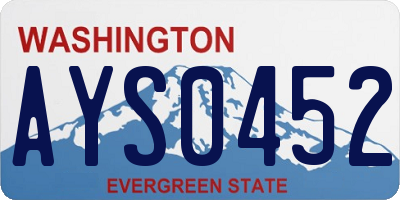 WA license plate AYS0452