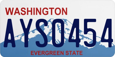 WA license plate AYS0454