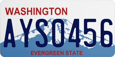 WA license plate AYS0456