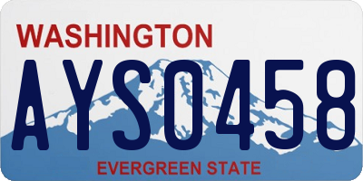 WA license plate AYS0458