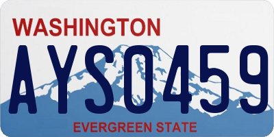 WA license plate AYS0459