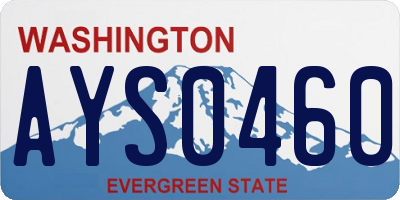 WA license plate AYS0460