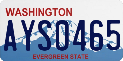 WA license plate AYS0465