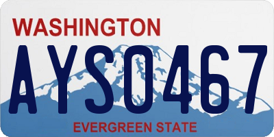 WA license plate AYS0467