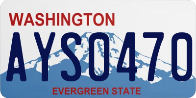 WA license plate AYS0470