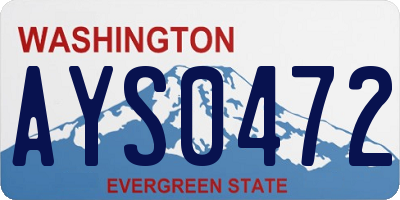 WA license plate AYS0472