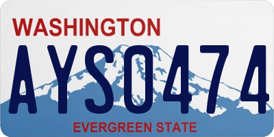 WA license plate AYS0474