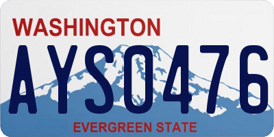 WA license plate AYS0476