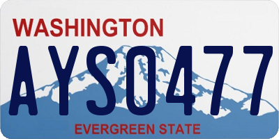 WA license plate AYS0477