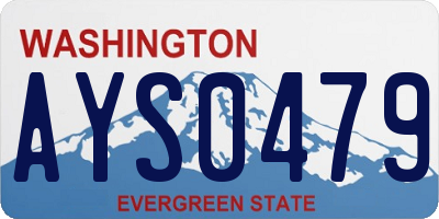 WA license plate AYS0479