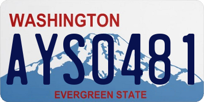 WA license plate AYS0481