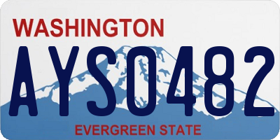 WA license plate AYS0482