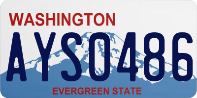 WA license plate AYS0486