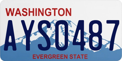 WA license plate AYS0487