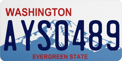 WA license plate AYS0489