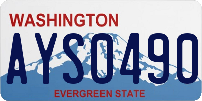 WA license plate AYS0490